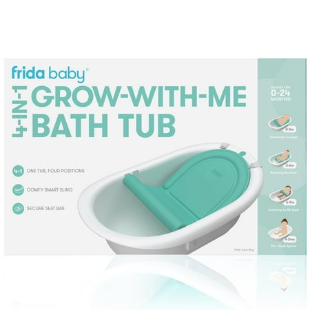 UPC: 0810028771000 | Frida Baby 4 in 1 Grow With Me Baby Bath Tub for Newborn to Toddler White
