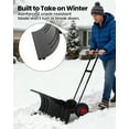 thumbnail image 4 of 29" Snow Pusher Shovel with Wheels,  Adjustable Ergonomic t-Handle Snow Plow for Driveway, Heavy Duty Wheeled Rolling Shovels for Driveway and Sidewalks with Angeled Blade, 4 of 8