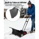 thumbnail image 2 of Yeshouse Pala quitanieves resistente con ruedas, cuchilla de acero ajustable, empujador manual ideal para limpiar nieve en entradas de vehículos y aceras sin dañar la espalda, 2 of 8