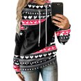 thumbnail image 4 of Sudadera con cremallera Gibobby Mujeres Casual Christmas Contraste Splice imprimir mangas largas Pullover correa tops Negro M, 4 of 5