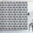 thumbnail image 1 of Ambesonne Nordic Shower Curtain, Swedish Dala Horses, 69"Wx75"L, Black and White, 1 of 3