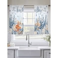 thumbnail image 4 of Blue Starfish Coastal Sheer Curtains 45 Inch Length 2 Panels Set, Nautical Shell Coral Botanical Ocean Voile Window Treatment Rod Pocket Small Kitchen Curtains Drapes for Bedroom 52"x45"x2, 4 of 7