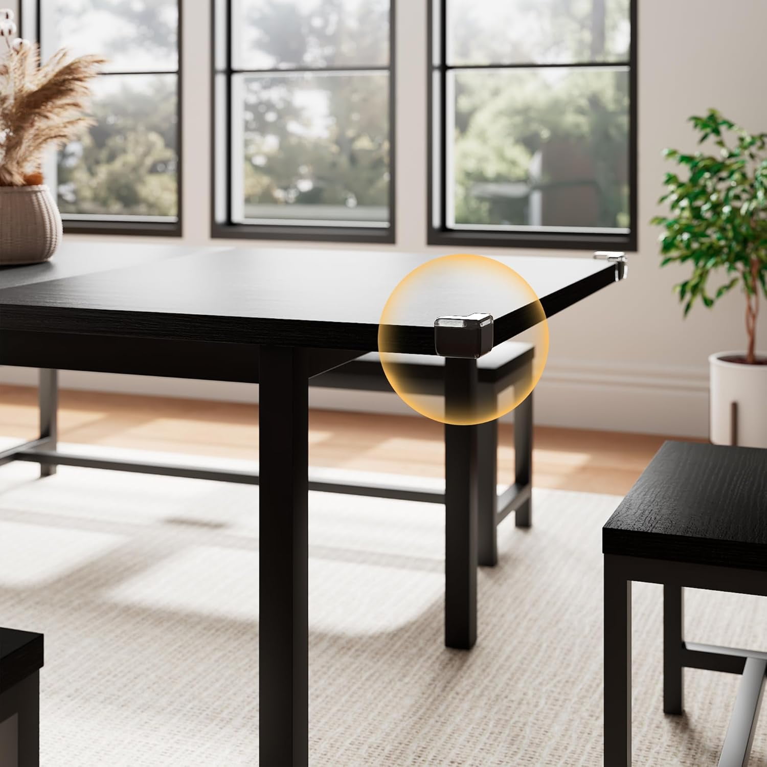 Feonase 5 Piece Dining Table Set for 4-8 People, 63