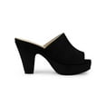 thumbnail image 3 of BLISSFUL STEP Valentine's Women's Shoes Chunky Platform Open Toe Slides Block Heel Sandals Black 6, 3 of 8
