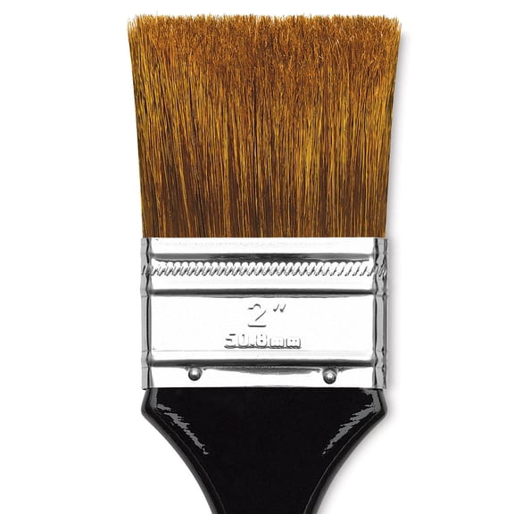 Dynasty Red-Letter Brush - Bristle/Ox Flat, Long Handle, Size 2