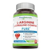 Pure Naturals L-Arginine/L-Citrulline Complex 1000mg Per Serving 240 Tablets Supplement| Non-GMO | Gluten Free | Made in USA