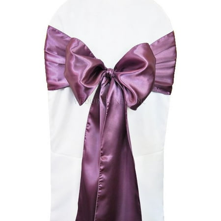 

Wedding Linens Inc. (10pcs) 8 x 108 Satin Chair Sashes Chair Sash Bow ties for Wedding Party Catering Banquet Decoration Events - Wisteria