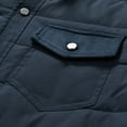 thumbnail image 6 of BVnarty Men's Slim Fit Trucker Jean Jacket with Corduroy Collar Winter Warm Fleece Lined Quilted Black Denim Trucker Coats Dark Blue XXL, 6 of 8