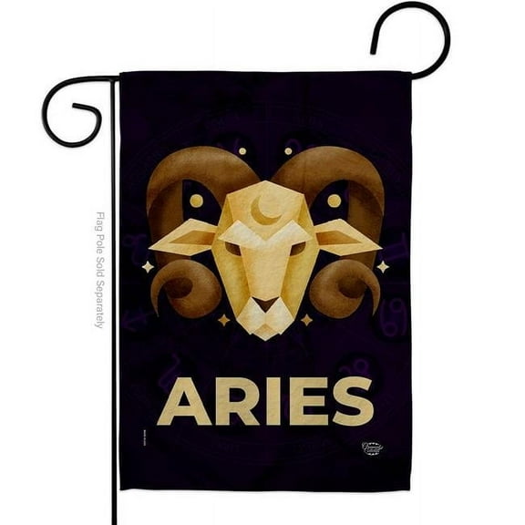 Ornament Collection G190023-BO 13 x 18.5 in. Aries Garden Flag for Interests Zodiac Double-Sided Decorative Vertical Flags & House Decoration Banner Yard Gift