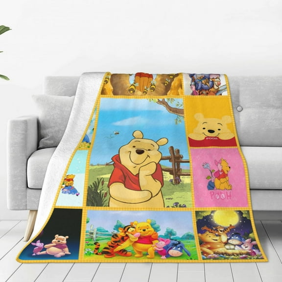 Pooh Blanket 50x40,Throw Blanket Gifts for Fans Lover Girls Boys Women Present Hoodie Him Bed