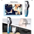 thumbnail image 3 of Hair Clippers for Men, Professional 11 in 1 Hair Clipper 2 Hours Quick Charge Waterproof Electric Hair Trimmer Haircut Shaver Beard Trimmer Razor Styling Tools,Rechargeable Dry Wet,Blue KM-5031, 3 of 10