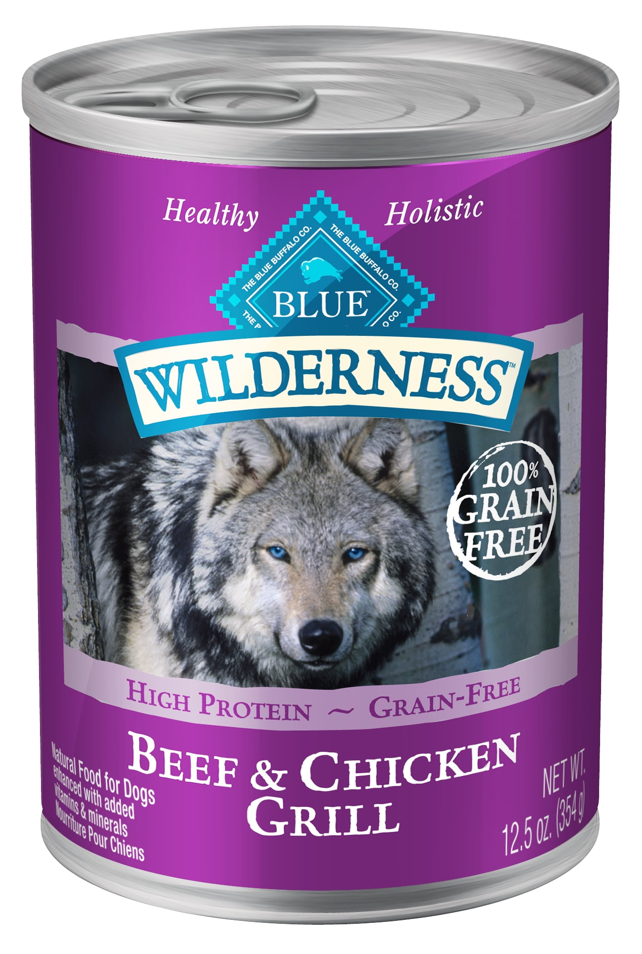 Blue Buffalo Wilderness High Protein Healthy Beef Chicken Wet Dog Food Grain Free 12.5 oz. Walmart