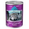 Blue Buffalo Wilderness High Protein Grain Free, Natural Adult Wet Dog Food, Beef & Chicken Grill 12.5-oz can (pack of 12)