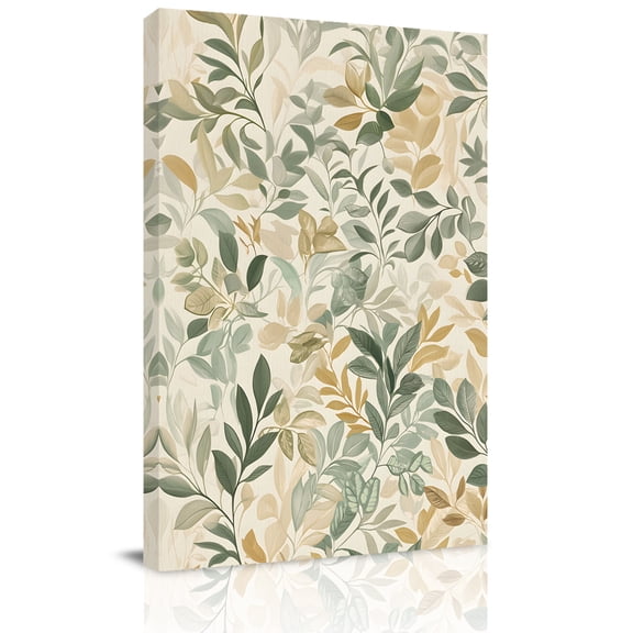 Canvas Wall Art, Sage Green Yellow Botanical Framed Canvas Prints for Bathroom Hallway, Spring Summer Vintage Small Gallery Wrapped Wall Decor for Home Office, Gifts, 8"x10" Ship Next Day