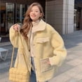 thumbnail image 4 of PIKADINGNIS Korean Style Thicken Winter Jacket Women Fashion Street Warm Lamb Wool Coat Woman All-Match Pink Faux Fur Outwear, 4 of 6