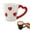 Red White, variant on Ceramic Coffee Mug,8 Oz Heart Creative Heart Handle Relief Mugs Design Holiday Cup,for Latte, Hot Tea,Cappuccino,Milk - Microwave & Dishwasher Safe Cup for Mom Valentines Day Gift