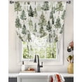 thumbnail image 3 of Green Christmas Tree Tie Up Curtains for Window, Watercolor Xmas Tree Rustic Thermal Insulted Balloon Shade Adjustable Rod Pocket Curtains Valance Panels for Kitchen Bathroom Café 46 x 63, 3 of 7