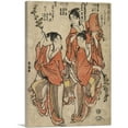 thumbnail image 1 of ARTCANVAS Third Month - Going to A Sumo Match Canvas Art Print by Katsushika Hokusai - Size: 26" x 18" (1.50" Deep), 1 of 9