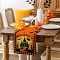 thumbnail image 3 of Table Runner Dresser Scarves 36 Inch Long,Halloween Full Moon Night Castle Linen Dining Table Runners Pumpkin Bat Orange Black Tabletop Scarf for Wedding Holiday Party Kitchen, 3 of 9