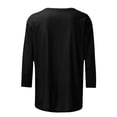 thumbnail image 5 of Camisas Para Mujer Camiseta Estampada de Moda Blusa de Manga 3/4 de Longitud Media Cuello Redondo Tops Casuales Odeerbi ODB128955, 5 of 5