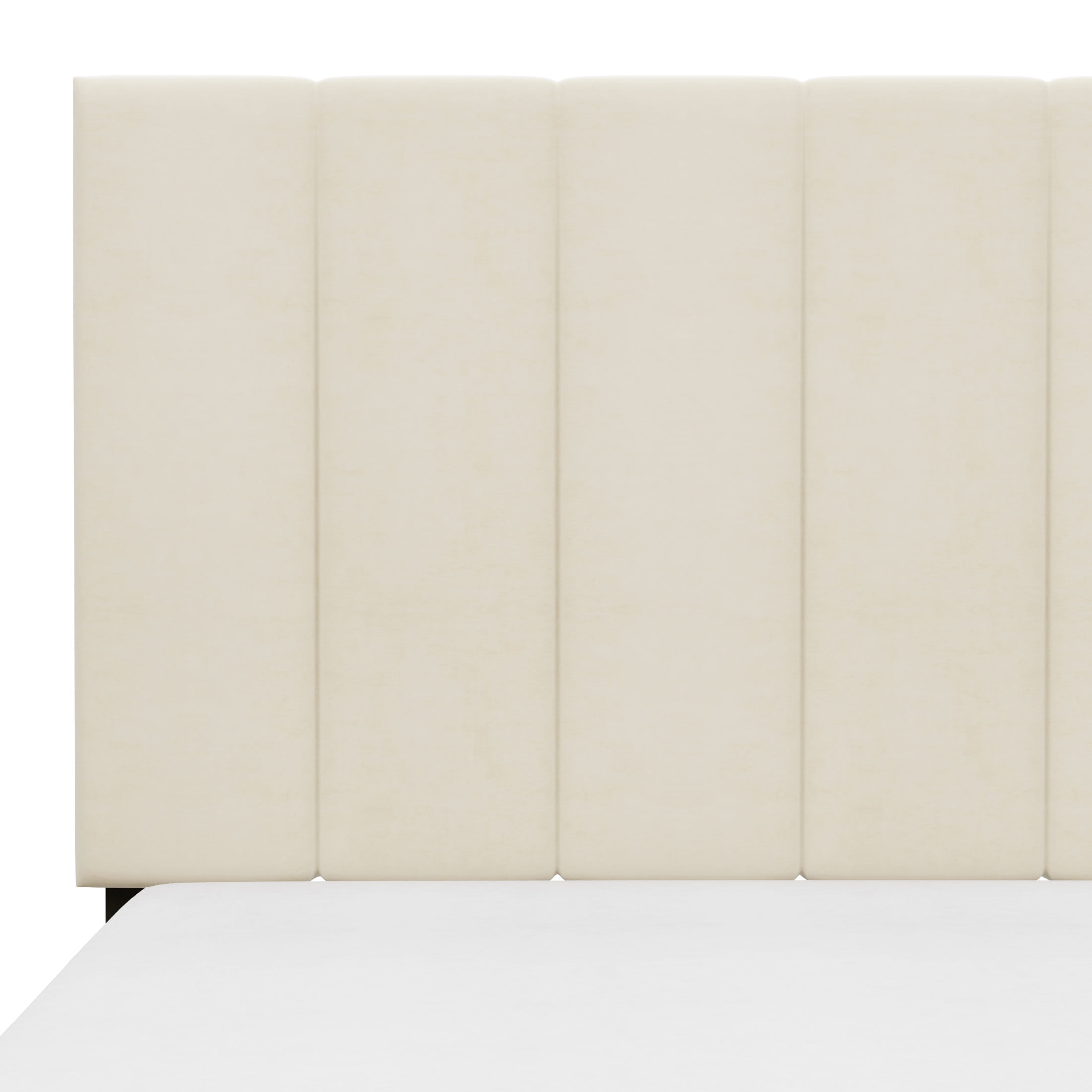 Reece Channel Stitched Upholstered Twin Bed, Ivory, by Hillsdale Living Essentials