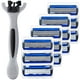 thumbnail image 1 of Rastrillo Afeitar Alta Precisión SmoothMax 4Paqs 4x3Cartuchos 1Mango 6Hojas Cabeza Flexible Gris/Negro/Azul Acero Inoxid, 1 of 2