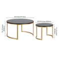 thumbnail image 2 of Henn&Hart Canada Table Basse Moderne en Métal et MDF en Laiton/grain Noir, 2 of 9
