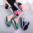 thumbnail image 2 of Herringbone slippers women's summer new rainbow thick soled high heels color casual beach sandals, 2 of 6