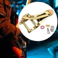 thumbnail image 2 of TISHITA Guitar Tremolo Vibrato Bridge Tailpiece, Archtop Big Rocking Rod Pulling String Board, Hand Crank Replacement Tremolo Unit Gold, 2 of 8