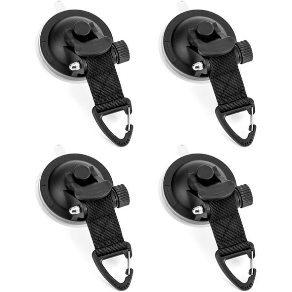 Black 4-piece heavy-duty camping tarp accessories