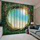 thumbnail image 5 of Billuyoard Cortina de ducha de 2 piezas, cortina de planta de paisaje Natural lavable, cortinas de pantalla de baño para sala de estar con gancho para Sombras de ventana  tipo 2 L Billuyoard HA010903-06, 5 of 6