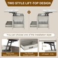 thumbnail image 3 of Urban Deco Lift Top Coffee Table with 2 Storage Drawer Hidden Compartment, Dinging Table Coffee Table for Living Room, Gray, 3 of 7