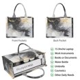 thumbnail image 2 of Large Capacity Tote Bag,Black White Gold Marble Pattern Handbag Fashion Luxury Tote Bag,15.7"x13"x 5.1" Inches,Laptop Compatible, 2 of 6