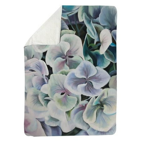 Begin Home Decor 5545-6080-FL148 60 x 80 in. Colorful Hydrangea Flowers-Sherpa Fleece Blanket