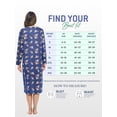 thumbnail image 5 of Casual Nights Women Long Sleeve Henley Nightgown, Cotton Blend House Dress with Floral Print, Relaxed Fit Sleepwear Lounge Dress, Navy Floral 4X, 5 of 5