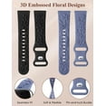 thumbnail image 3 of TOYOUTHS 2-Pack Floral Embossed Bands Compatible with Versa 2/Versa Lite/Versa Watch Bands - 3D Flower Engraved Silicone Wristbands for Women, Soft Comfort Strap Replacement, 3 of 6