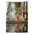thumbnail image 3 of Ambesonne Tiger Tablecloth Rectangular Table Cover, Siberian Mammal Warm Day, 60"x90", Pale Brown, 3 of 4