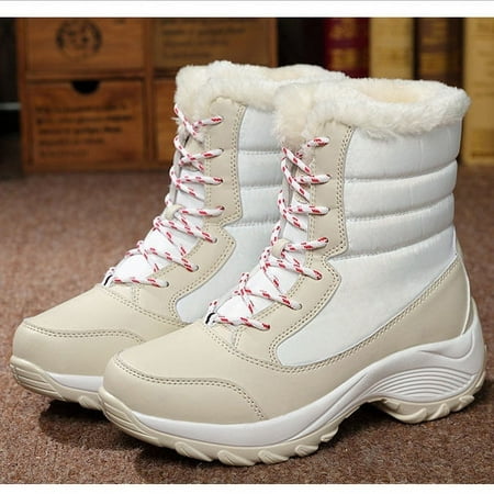 

Shldybc Womens Snow Boots Warm Thick-Soled Winter Boots Anti Slip Ankle Boots Mid Calf Snowboots High-Top Plus Velvet Warm Cotton Shoes Outdoor Walking Shoes for Women Ladies Girls on Clearance