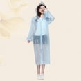 thumbnail image 5 of Chubasquero transparente de punto de onda para adultos, impermeable, con capucha, poncho, impermeable, unisex, portátil, transparente, para lluvia, para adultos, hombres, mujeres (azul), 5 of 5