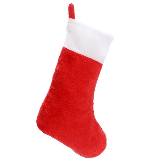 Ygdeyg 4 Pack Christmas Stockings Red And White Plush Fireplace Hanging Velvet Stockings For Christmas Decoration Supplies, 15 Inch