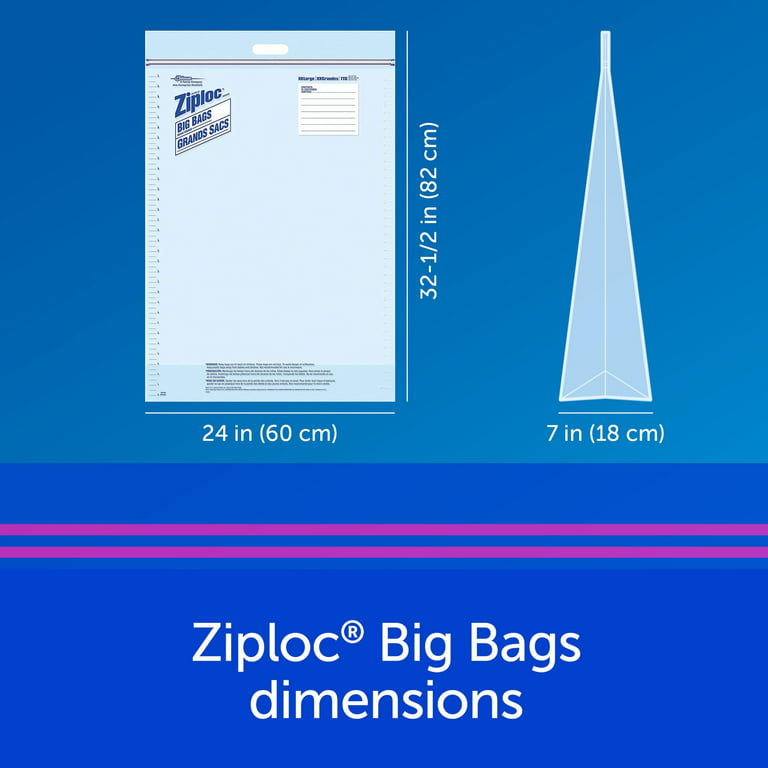 Ziploc® Big Bags, Jumbo, Secure Double Zipper, 3 ct, Expandable