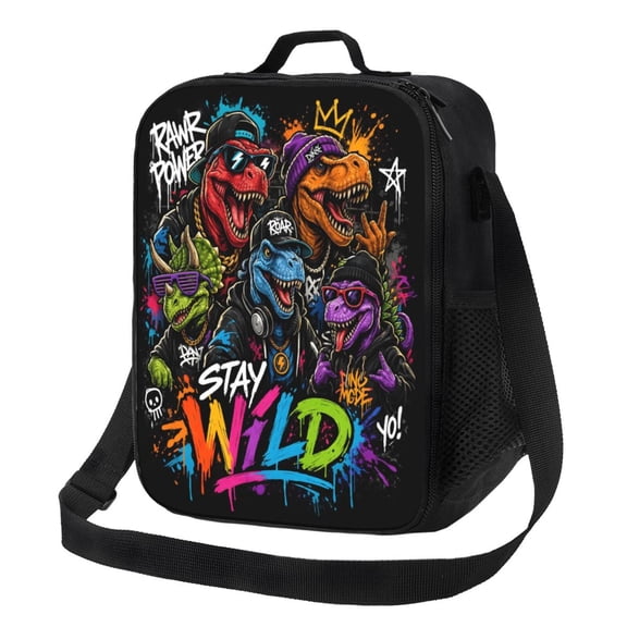 Dinosaur Lunch Bag Insulated Thermal Lunch Box with Shoulder Strap & Handle for Women and Men