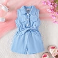 thumbnail image 2 of Toddler Girl Clothes Baby Adjusatble Strap Sleeveless One-Piece Romper Ruffle Summer Pocket Jumpsuit 6 months to 5T Gibobby,5-6 Years,Sky Blue, 2 of 9