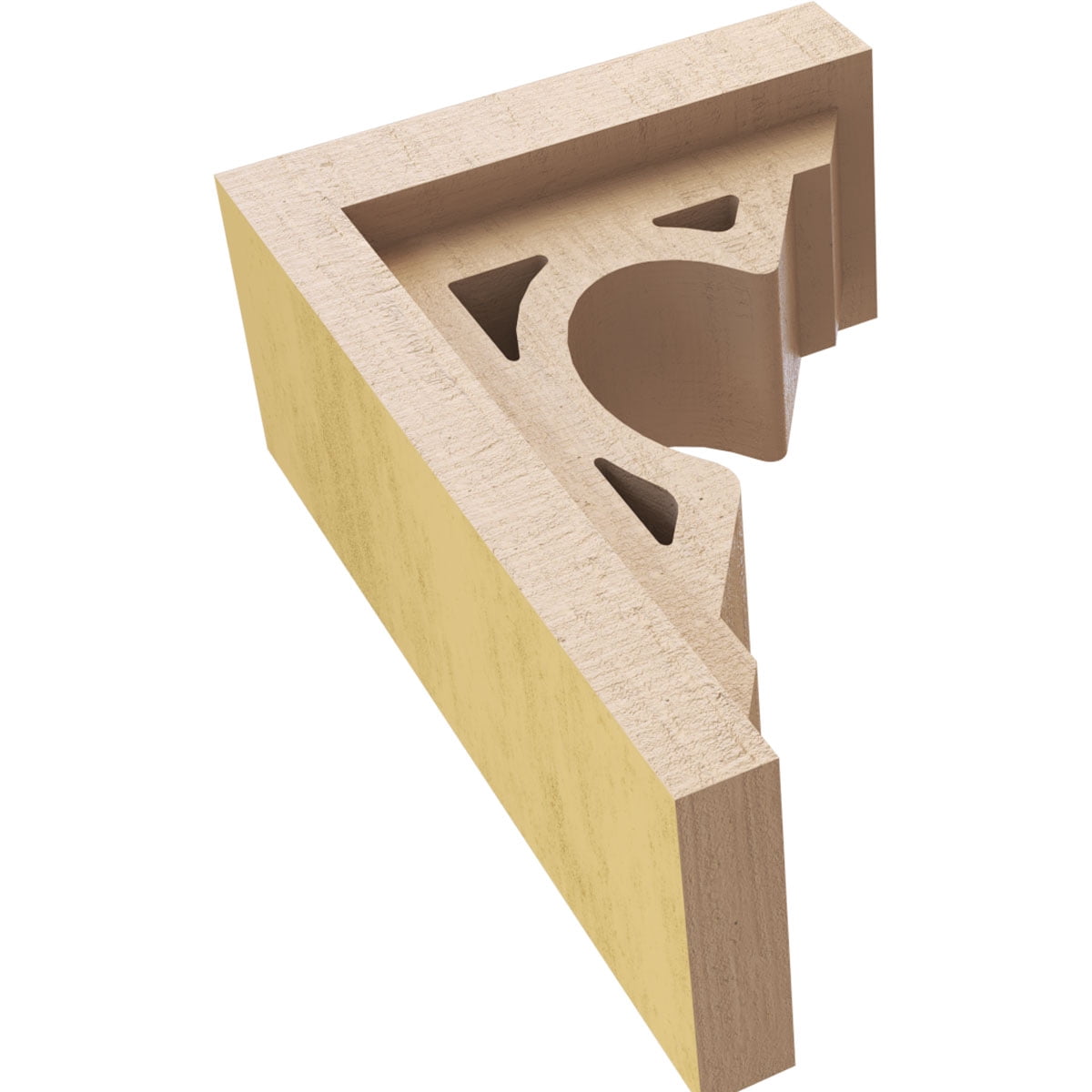 3"W x 6"D x 9"H Classic Sheridan Rough Cedar Woodgrain TimberThane Corbel, Primed Tan