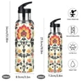 thumbnail image 2 of Yayeee 20oz Insulated Water Bottle Double Wall Stainless Steel with Flip Straw Lid, Beige Floral, 2 of 7