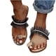 thumbnail image 3 of Zapatos de verano con punta de clip para mujer Sandalias de playa informales con encaje de zapatillas cómodas con diamantes de imitación Wmkox8yii  hj789, 3 of 9