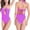 Purple, variant on One Piece Swimsuit Women 2025 Women's Solid Color Hanging Neck Swimsuit Sports Bikini Swimsuit High Hip Swimsuit Summer Clearance Purple XXL