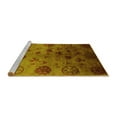 thumbnail image 2 of Ahgly Company Machine Washable Indoor Square Oriental Yellow Industrial Area Rugs, 7' Square, 2 of 4