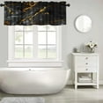 thumbnail image 5 of Marble Kitchen Valances Window Curtain,Abstract Black Grey Gold Marble Pattern Curtain Valances for Bedroom Bathroom Living Room Cafe,52x18 inch, 5 of 6