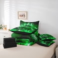 thumbnail image 5 of Feelyou Racing Car Green Bedding Comforter Set 7pcs for Teens, Speed Sports Game King Bedding Sets, Rustic Horse Animal Reversible Bed Sheets, Ultra Soft Bedroom Decor, 5 of 7